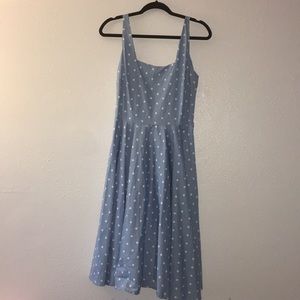 Blue Polka Dot Retro Vintage Swing Summer Dress